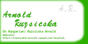 arnold ruzsicska business card